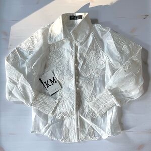 Embroidered Sheer Blouse